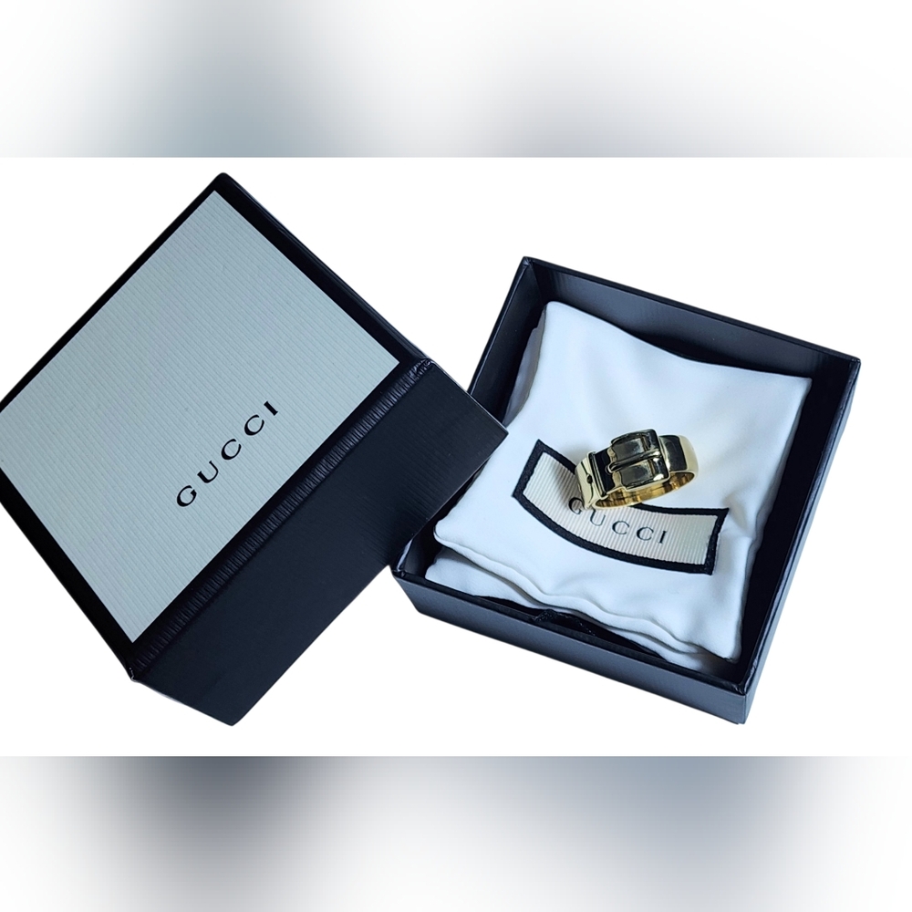 SUPER EUC Gucci Gold Scarf Ring Giftable Condition With Box 🎁💡